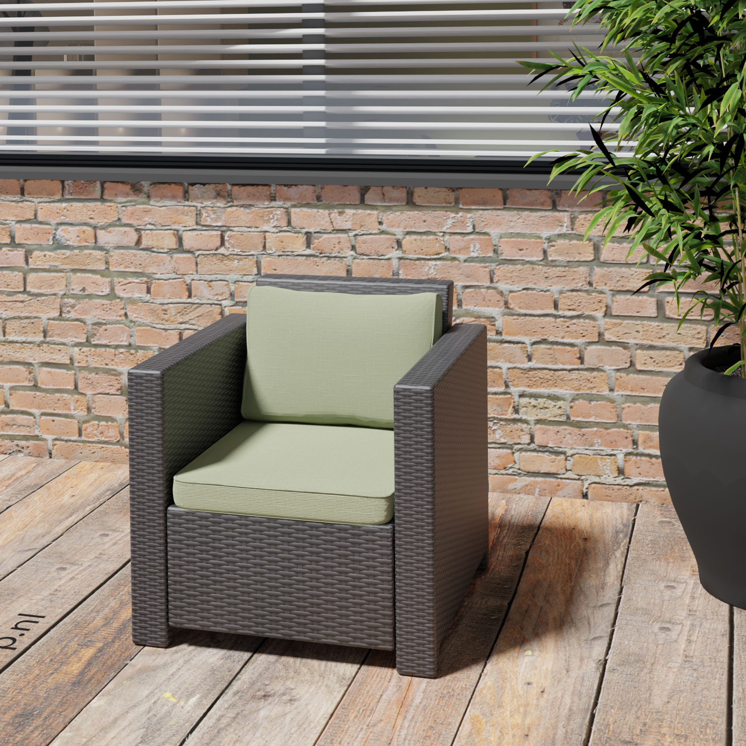 Lounge kussen stoel basic green