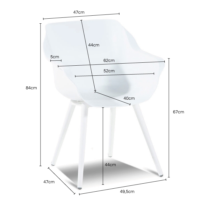 Stoelmaten Sophie studio royal white