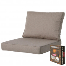 Warmtekussen lounge premium zit en rug 60x60cm carré - Manchester taupe (waterafstotend)